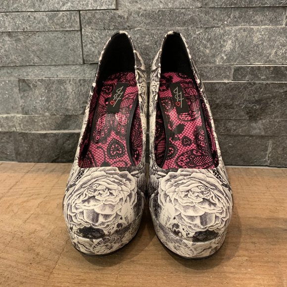 JF Floral Print Heels - Picture 4 of 8